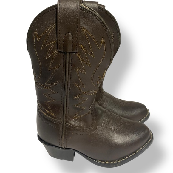 Adorable Kids Cowboy Boots Dark Brown Western NEW Size 7.5 - Picture 3 of 8